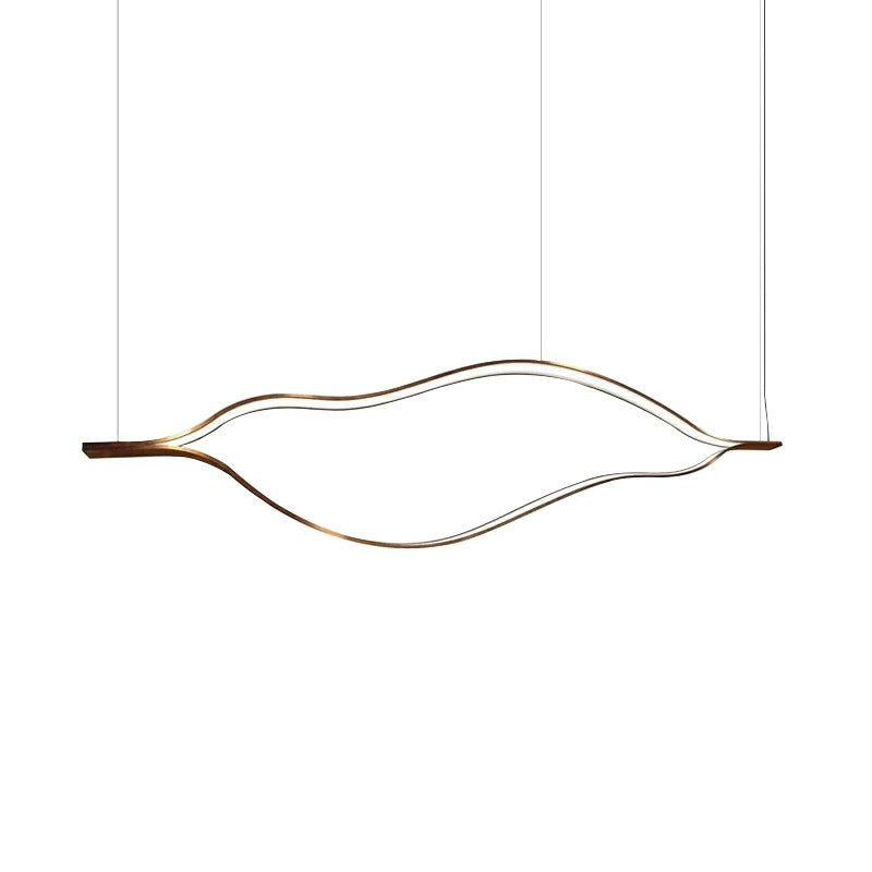Modern Waving Chandelier Light Fixture Metal Hanging Pendant Lights for Living Room