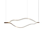 Modern Waving Chandelier Light Fixture Metal Hanging Pendant Lights for Living Room