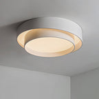 White Metal Circular Flush Mount Ceiling Lamp Nordic Style LED Flush Mount Lighting for Bedroom