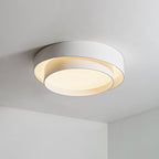 White Metal Circular Flush Mount Ceiling Lamp Nordic Style LED Flush Mount Lighting for Bedroom