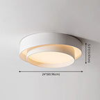 White Metal Circular Flush Mount Ceiling Lamp Nordic Style LED Flush Mount Lighting for Bedroom