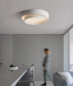 White Metal Circular Flush Mount Ceiling Lamp Nordic Style LED Flush Mount Lighting for Bedroom