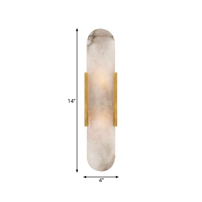 2 Bulbs Bar Flush Mount Colonial Gold/Black Marble Wall Sconce Lighting for Dining Room