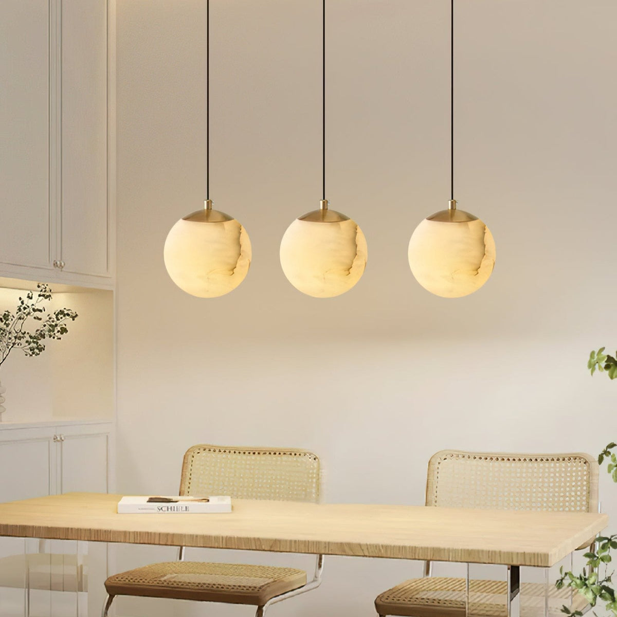 Alabaster Globe Modern Pendant Light