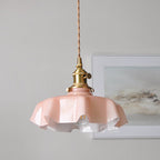 Blush Opaline Glass Retro Glass Pendant Light