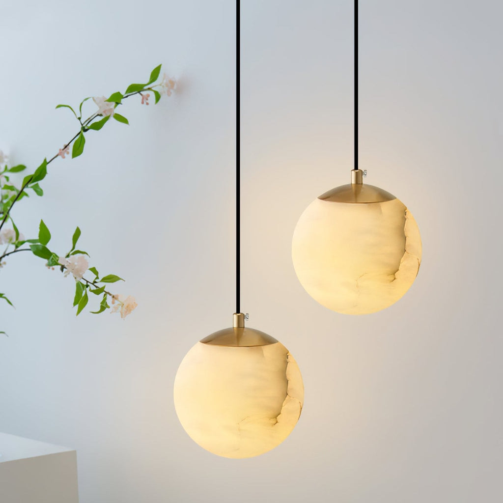 Alabaster Globe Modern Pendant Light