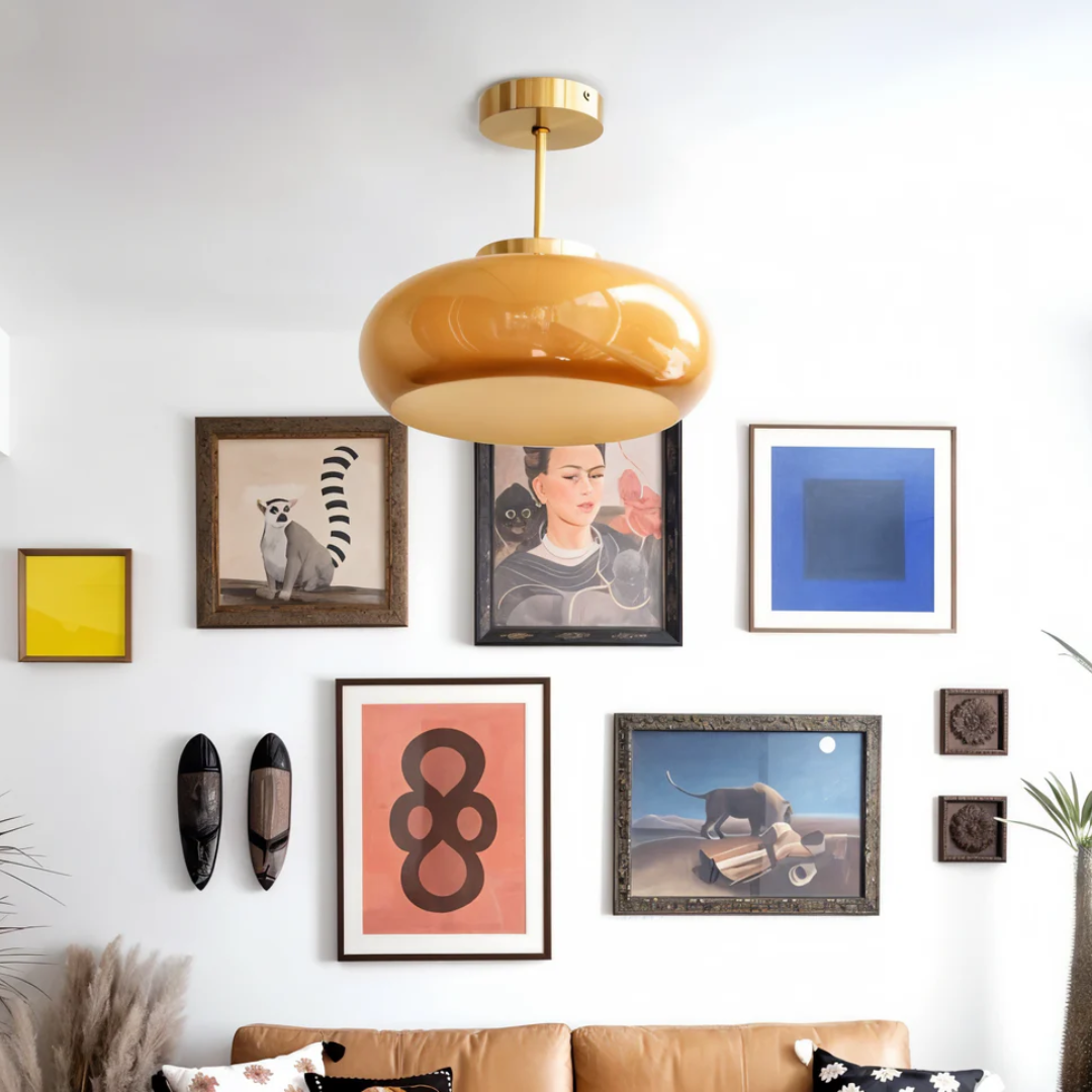 Flixar - Vintage Yellow Ceiling Lamp