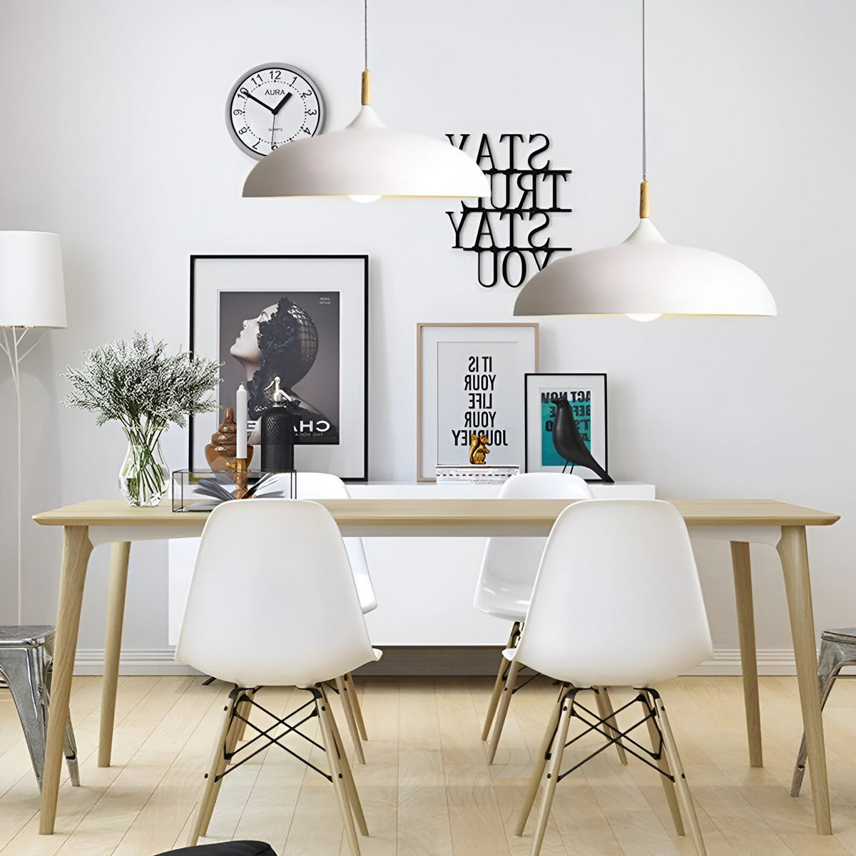 Nordic Style Wood Iron Art Pendant Light