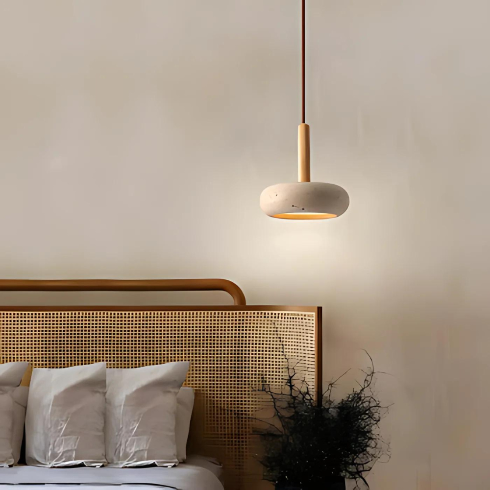 Tivoli Japandi Travertine Ceiling Lamp