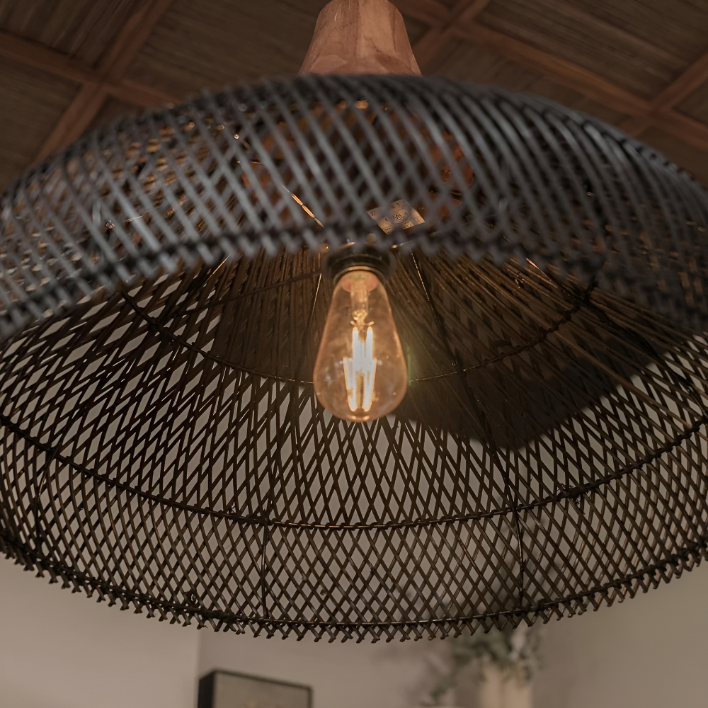 Woven Dome Bohemian Rattan Pendant Light