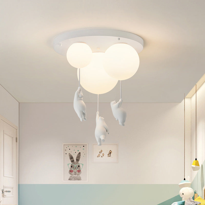 Aria Ceiling Light Bear Balloons White Metal/Acrylic Bedroom