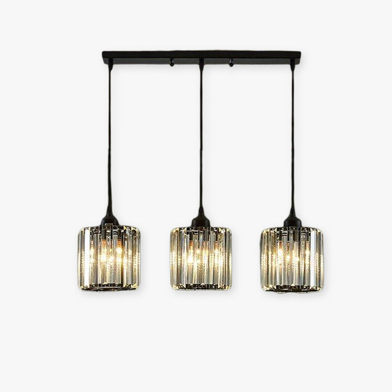 Vina Nordic Round/Square Suspension. Metal/Glass. Black/Gold. Living Room/Bar