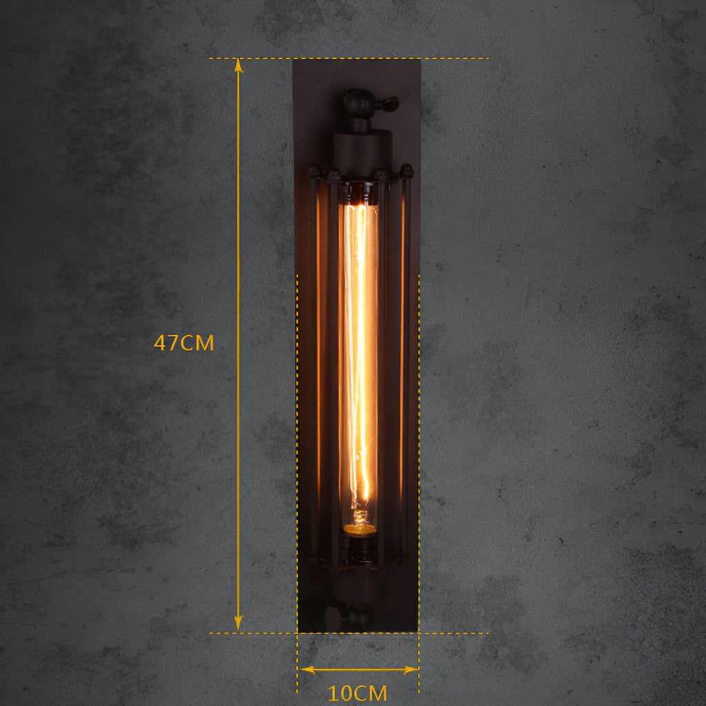 Retro Industrial Edison Long Flute Glass Wall Light