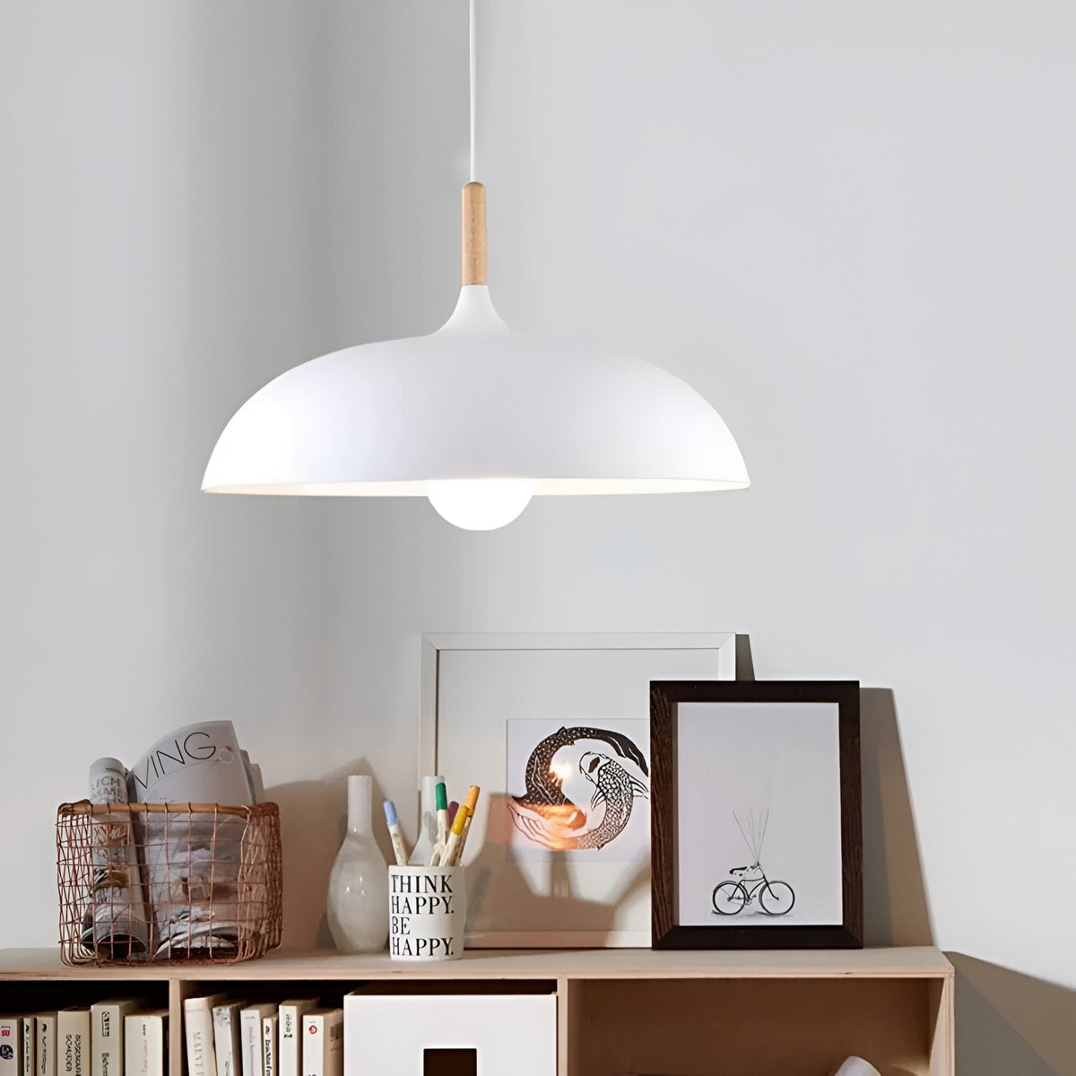 Nordic Style Wood Iron Art Pendant Light