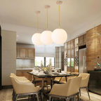 Nordic Globe Milky Glass Pendant Light