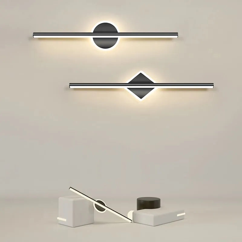 Arisha LED Linear Mirror Front Vanity Wall Lamp, Black/Gold