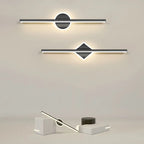 Arisha LED Linear Mirror Front Vanity Wall Lamp, Black/Gold
