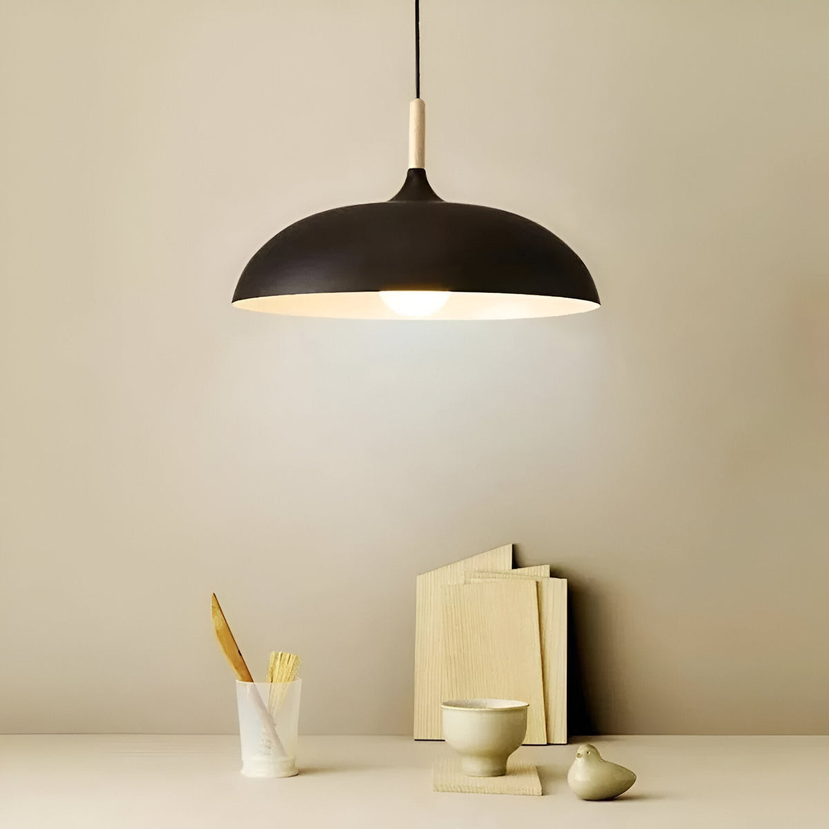 Nordic Style Wood Iron Art Pendant Light