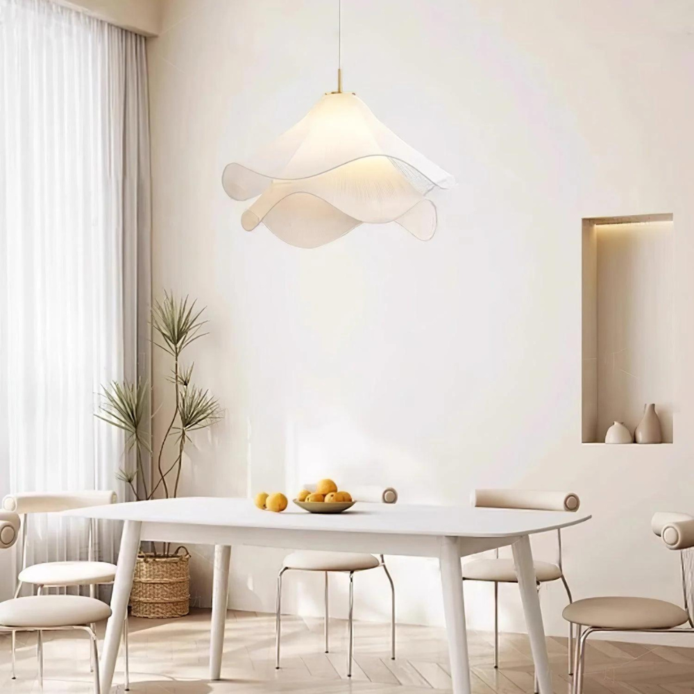 Radiance of Serenity Fabric Japandi Pendant Light