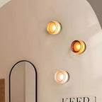 Nordic Luminous Dimple Glass Modern Wall Light