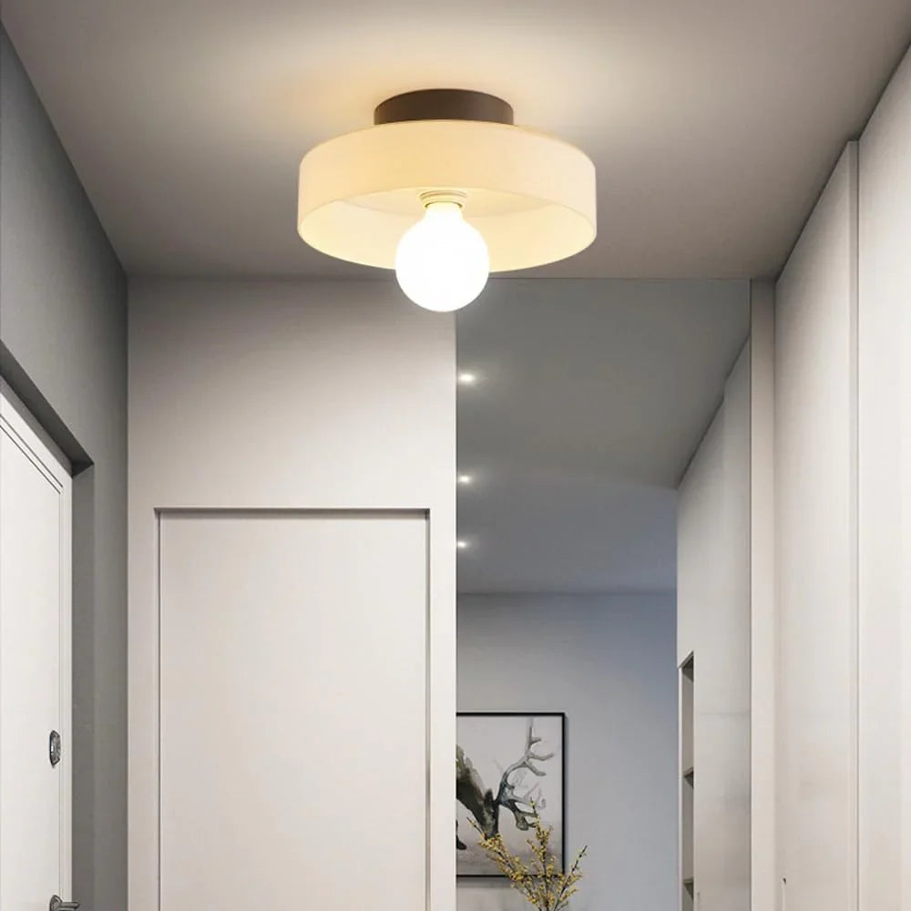 Nordic Glass Olive Disc Wall and Ceiling Light