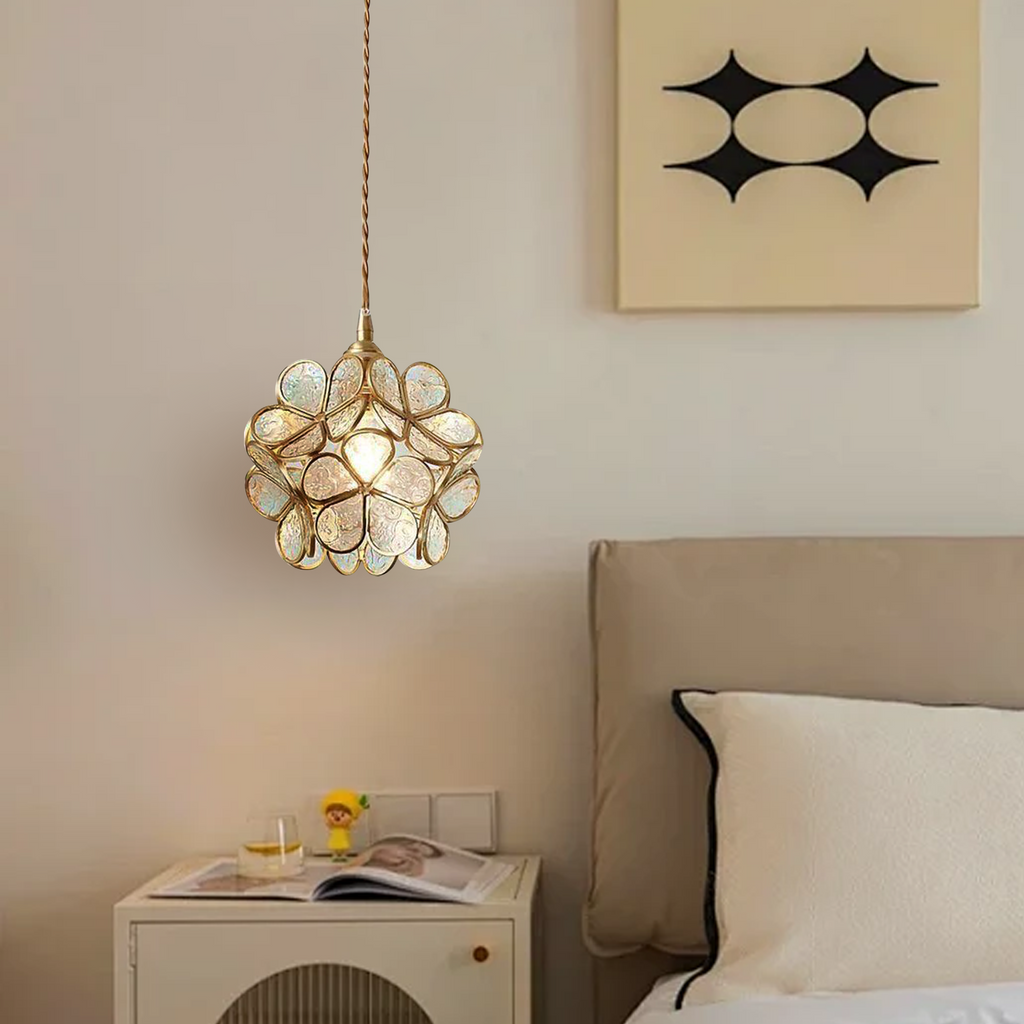 Mylene Flower Petal Glass Pendant Light