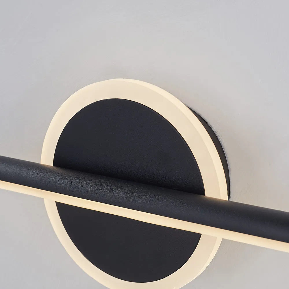 Arisha LED Linear Mirror Front Vanity Wall Lamp, Black/Gold