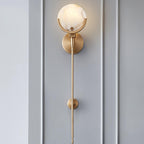 Alabaster Marble Ava Brass Wall Light