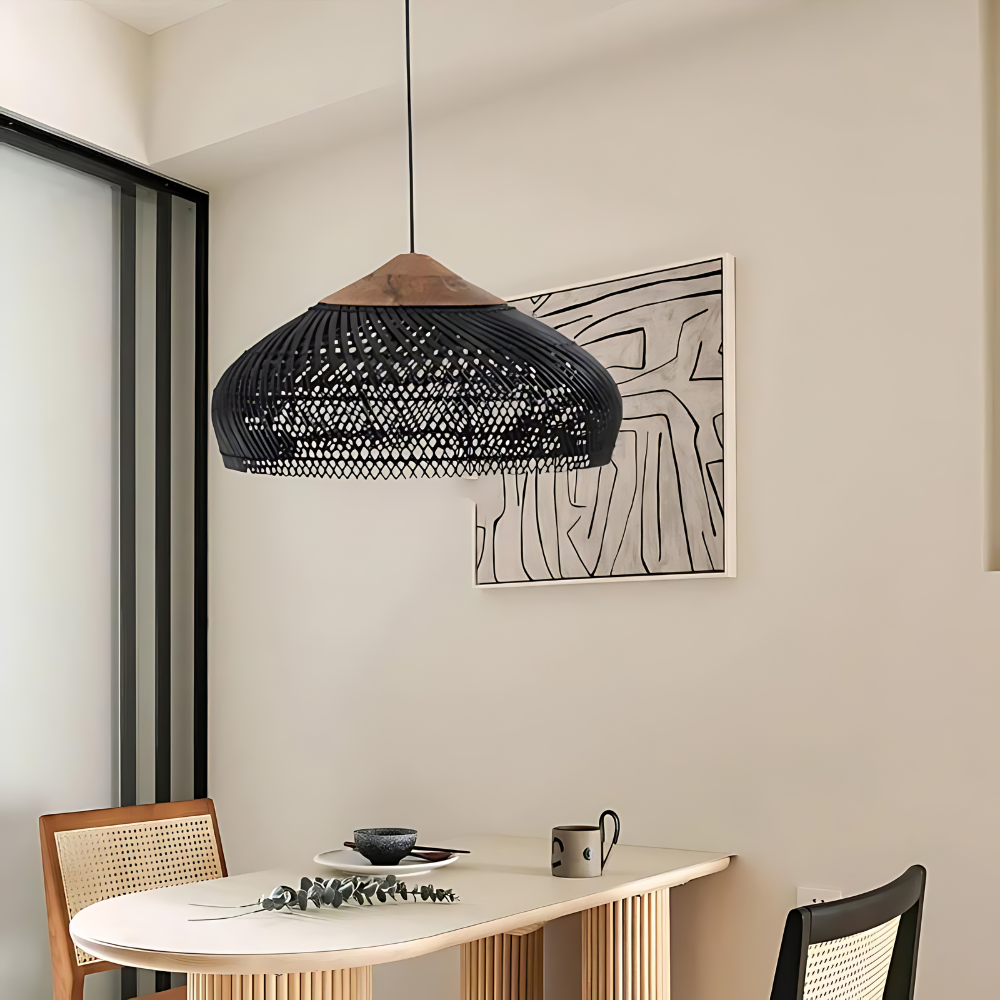 Woven Dome Bohemian Rattan Pendant Light