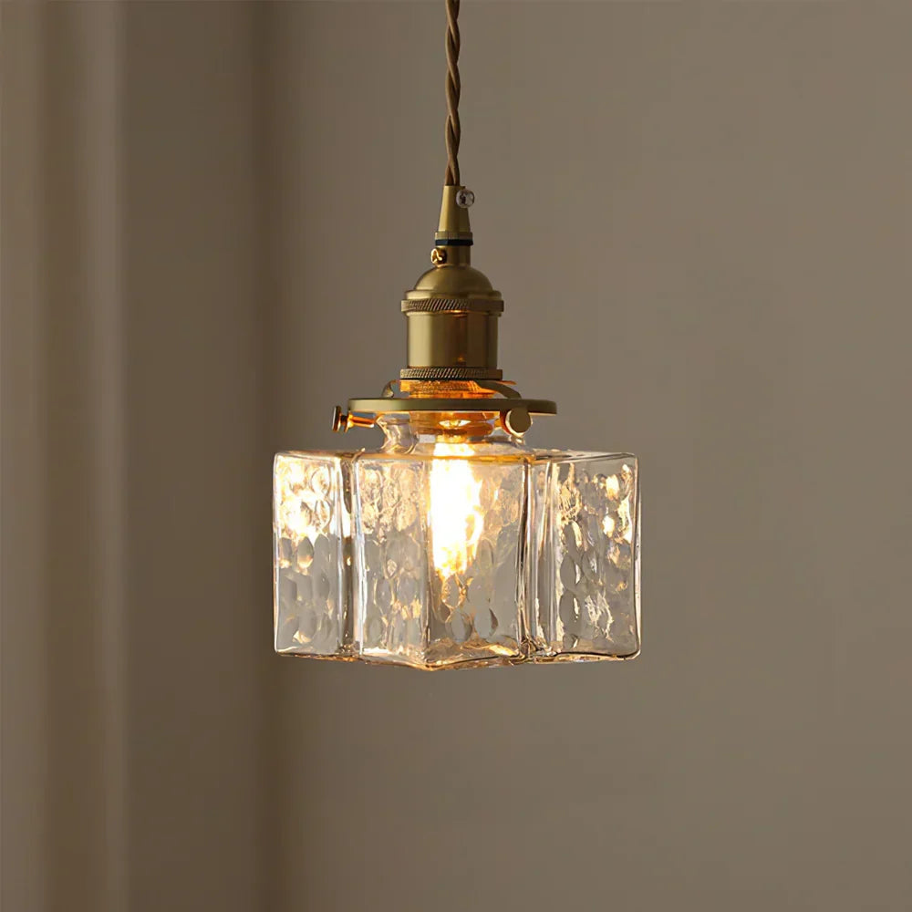 Jewel Brass Vintage Glass Pendant Light