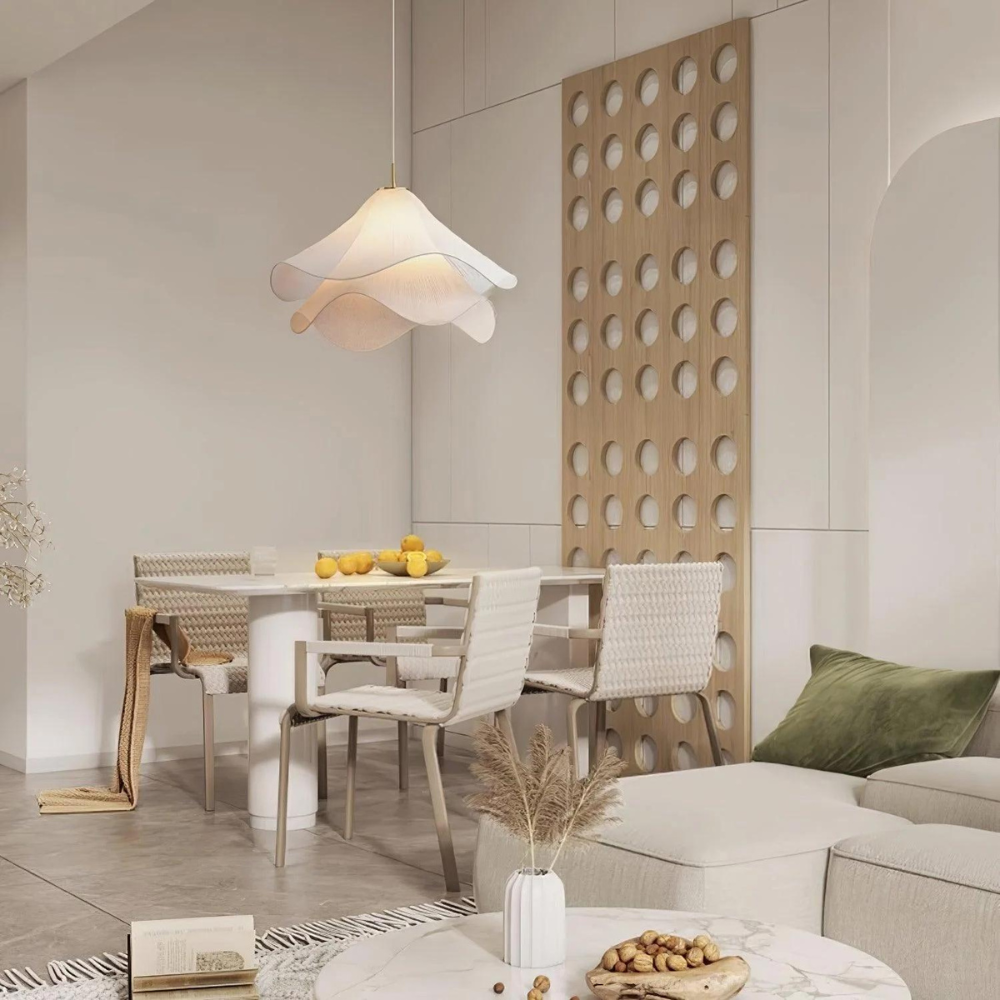Radiance of Serenity Fabric Japandi Pendant Light