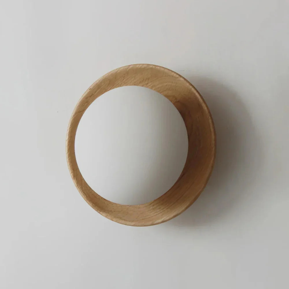 Nordic Minimalist Natural Wood LED Wall Light