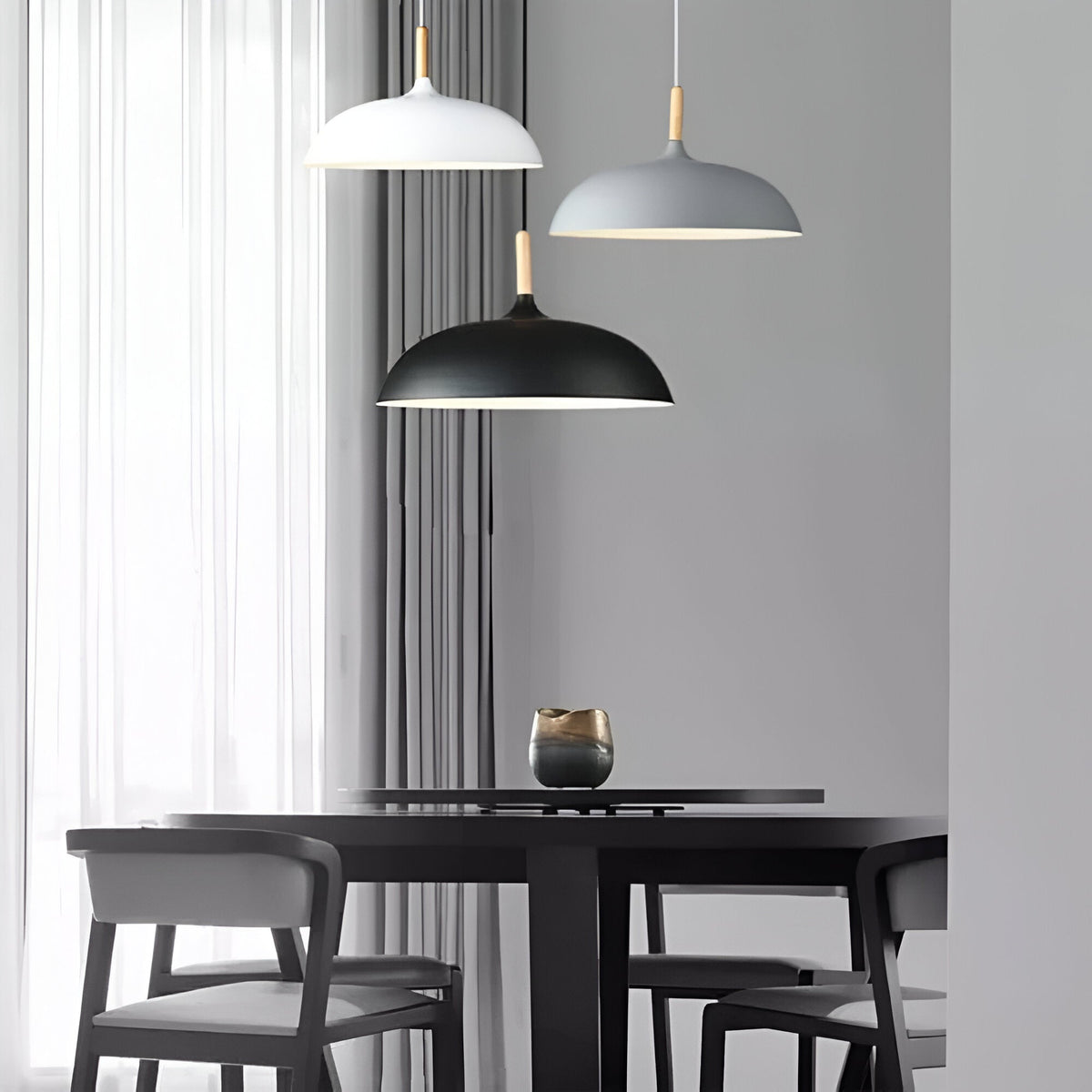 Nordic Style Wood Iron Art Pendant Light