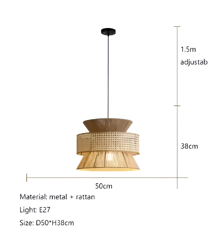Handwoven Hemp Rope Rattan Veil Pendant Light