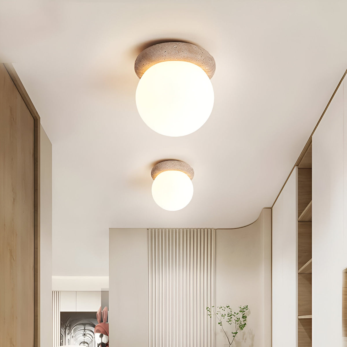 Asteroid Travertine Outdoor Wall Light