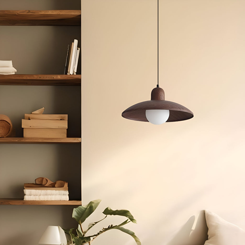 Japanese Style Wabi-Sabi Walnut Pendant Light