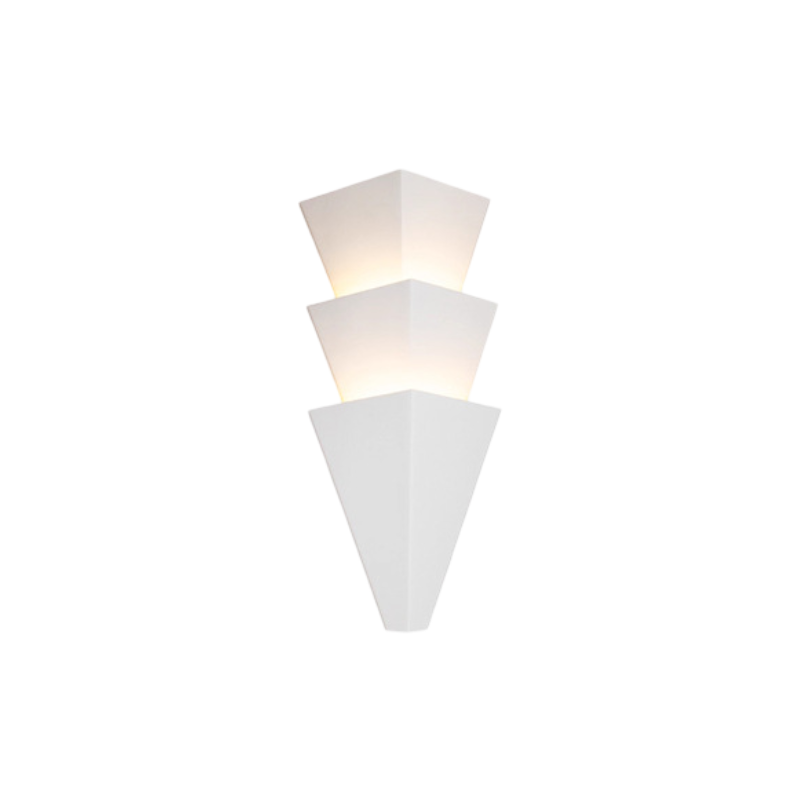 Eden White Modern Geometric Plaster Wall Light