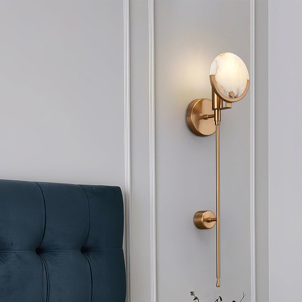 Alabaster Marble Ava Brass Wall Light