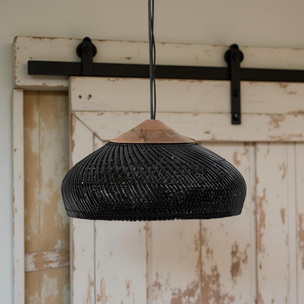 Woven Dome Bohemian Rattan Pendant Light