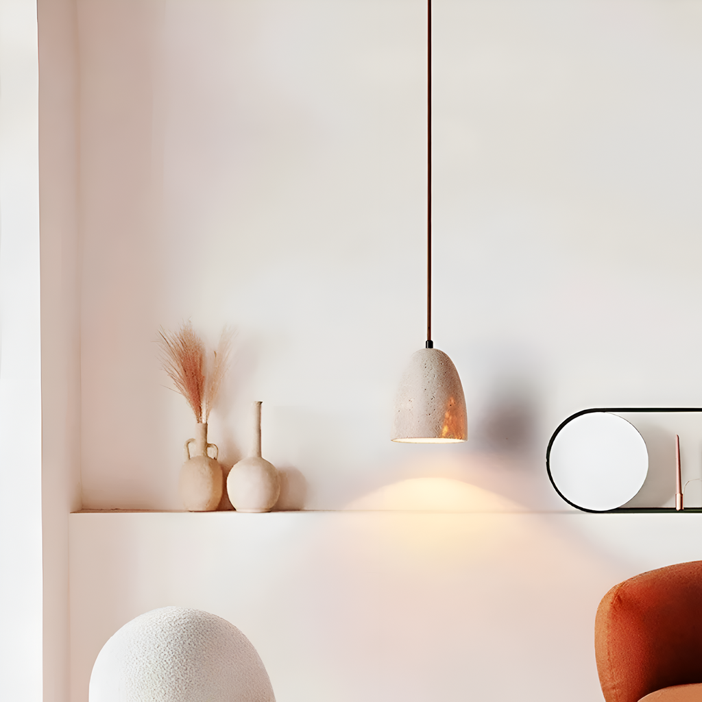 Solenne Minimalist Travertine Pendant Light