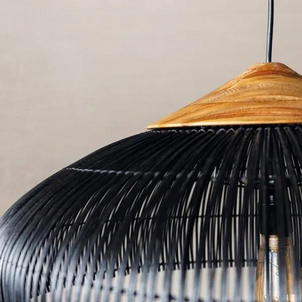 Woven Dome Bohemian Rattan Pendant Light