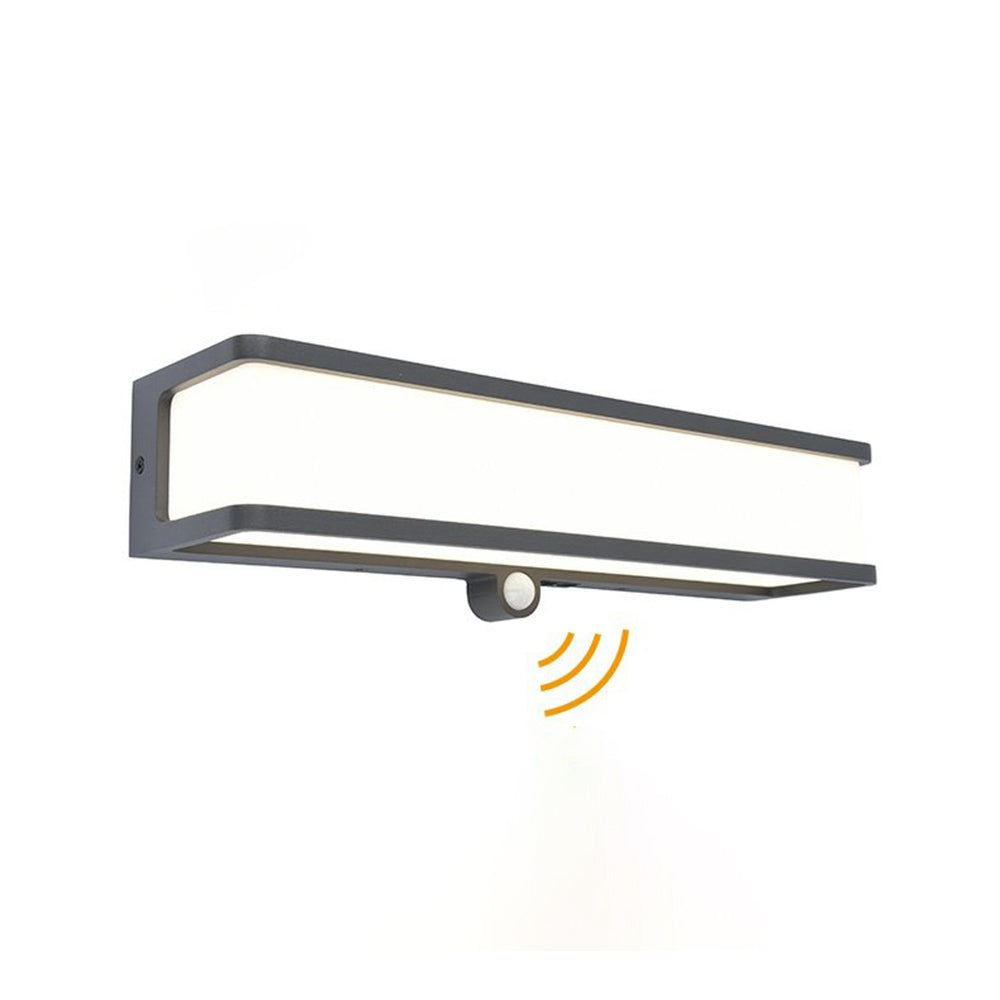 Modern Minimalist Rectangular Acrylic Sensor Solar Waterproof Outdoor Wall Light