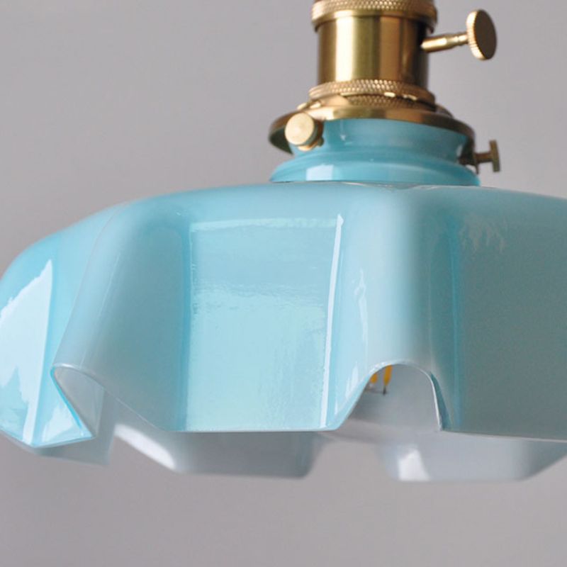 Blush Opaline Glass Retro Glass Pendant Light