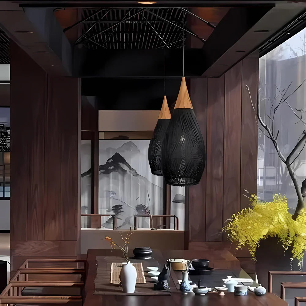 Handmade Rattan Tapestry Pendant Light
