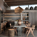 Woven Dome Bohemian Rattan Pendant Light
