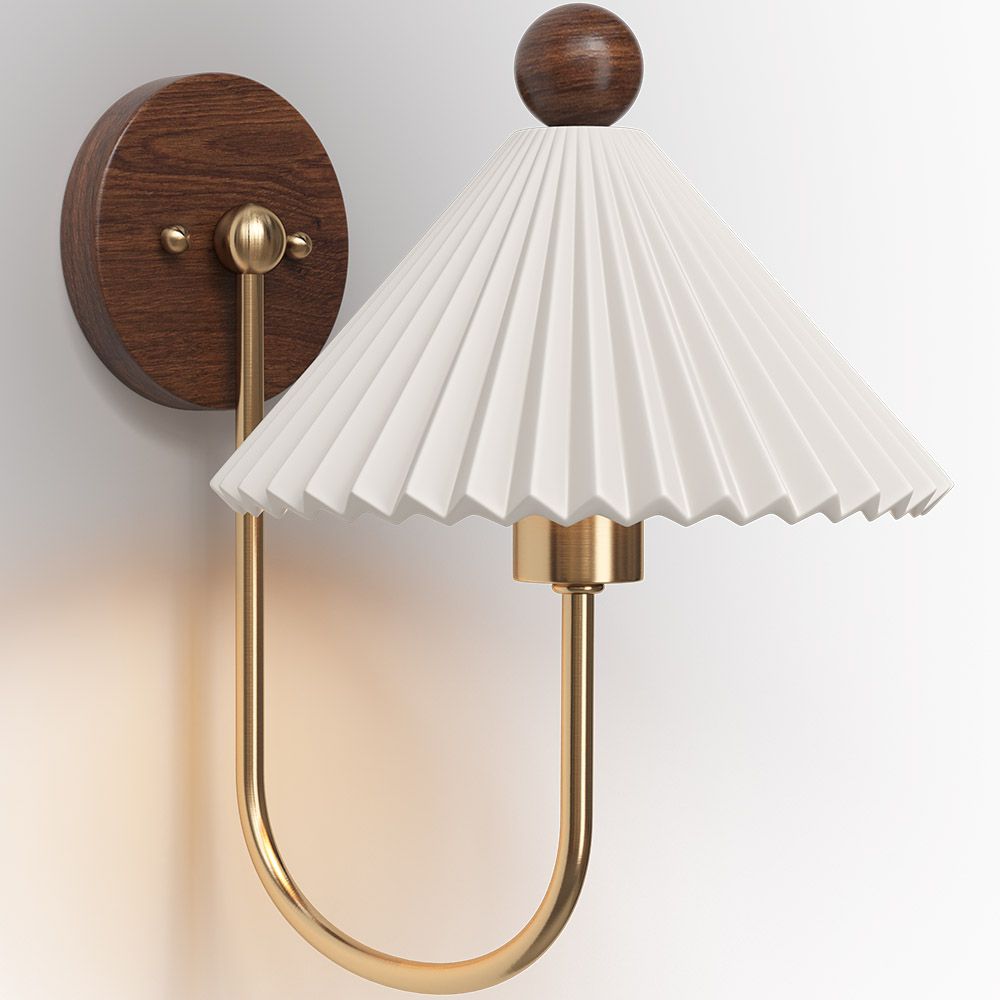 Nordic Solid Wood Bedside Wall Light