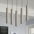Concrete Cylinder Pendant Light Modernist Style 1 Light Living Room Hanging Light Fixture with Adjustable Cord in Grey