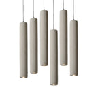 Concrete Cylinder Pendant Light Modernist Style 1 Light Living Room Hanging Light Fixture with Adjustable Cord in Grey