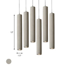 Concrete Cylinder Pendant Light Modernist Style 1 Light Living Room Hanging Light Fixture with Adjustable Cord in Grey