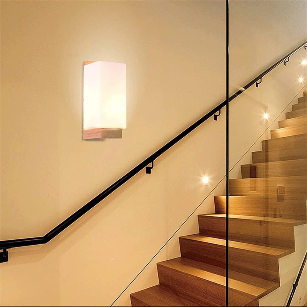 Einar Nordic Wood Glass Wall Lamp
